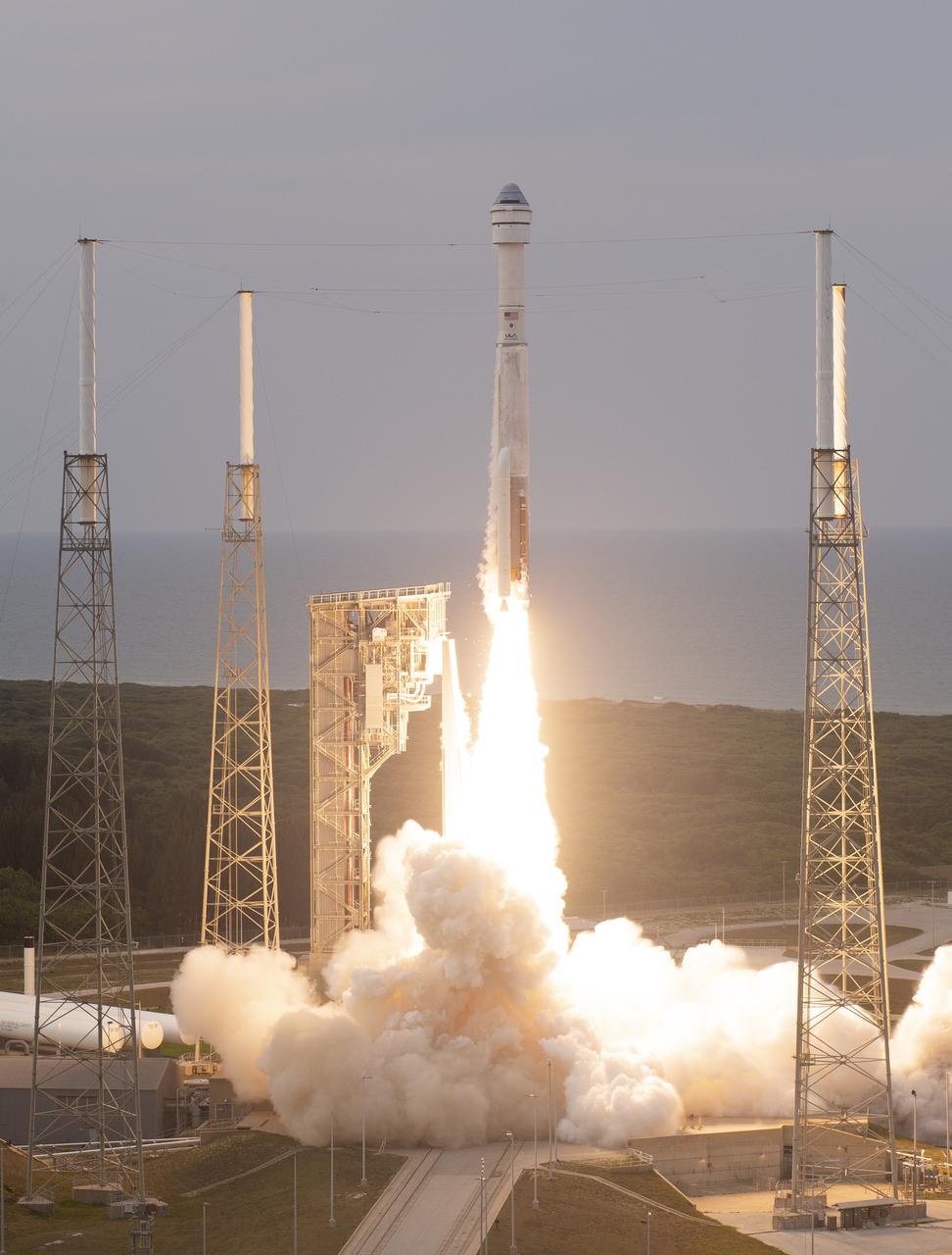 A United Launch Alliance Atlas V rocket with Boeing’s CST-100 Starliner spacecraft aboard launches from Space Launch Complex 41, Thursday, May 19, 2022, at Cape Canaveral Space Force Station in Florida. Boeing’s Orbital Flight Test-2 (OFT-2) is Starliner’s second uncrewed flight test and will dock to the International Space Station as part of NASA's Commercial Crew Program. OFT-2 launched at 6:54 p.m. ET, and will serve as an end-to-end test of the system's capabilities. Photo Credit: (NASA/Joel Kowsky)