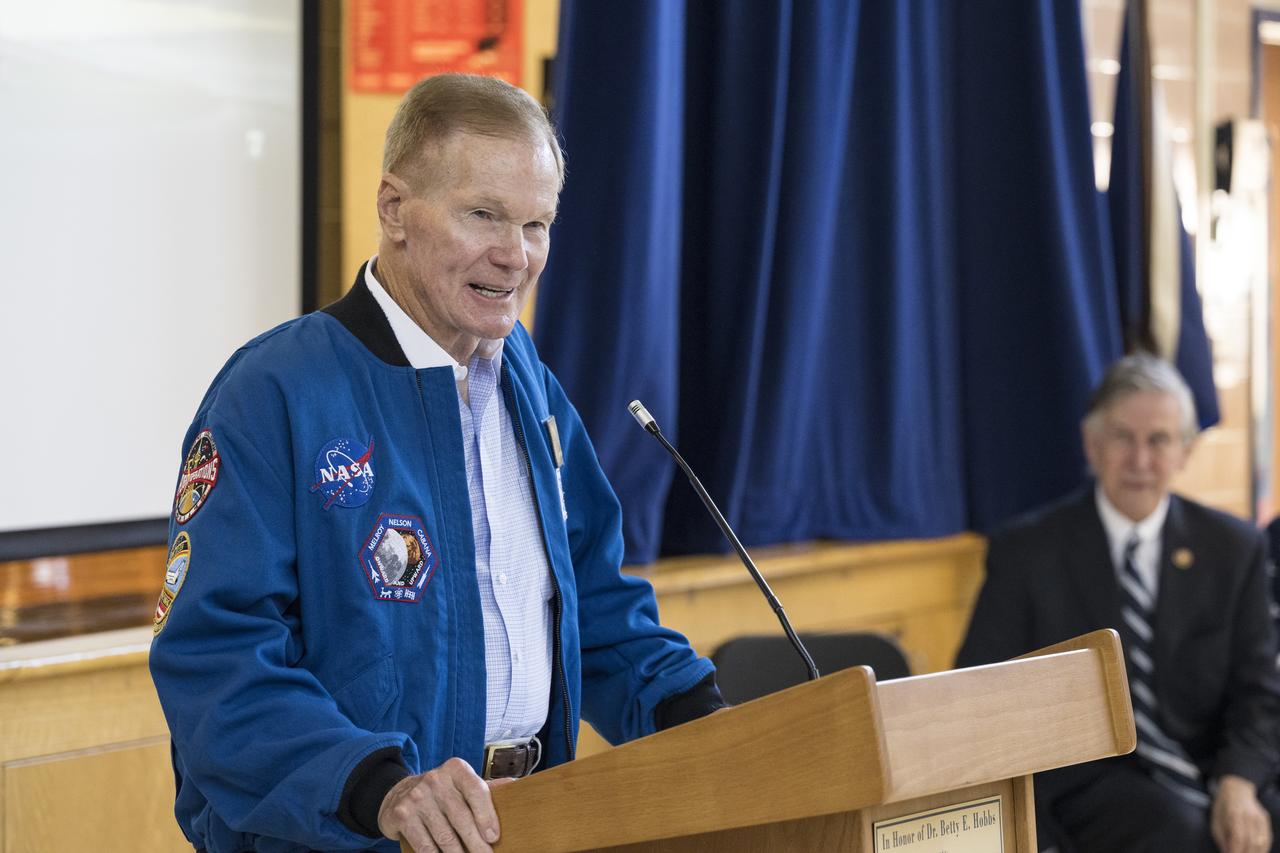 NASA Administrator Bill Nelson gives remarks during a visit to Arlington Science Focus Elementary School by U.S. Rep. Don Beyer, D-Va. and NASA’s SpaceX Crew-2 NASA astronauts Megan McArthur and Shane Kimbrough, and Japan Aerospace Exploration Agency (JAXA) astronaut Akihiko Hoshide, Friday, June 10, 2022, in Arlington, Virginia. Photo Credit: (NASA/Aubrey Gemignani)