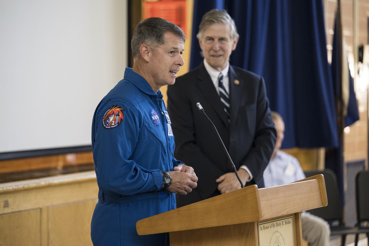NASA’s SpaceX Crew-2 NASA astronaut Shane Kimbrough speaks to students during a visit to Arlington Science Focus Elementary School, Friday, June 10, 2022, in Arlington, Virginia. Photo Credit: (NASA/Aubrey Gemignani)