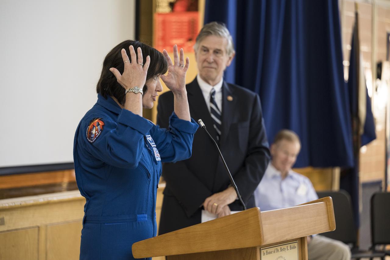 NASA’s SpaceX Crew-2 NASA astronaut Megan McArthur speaks to students during a visit to Arlington Science Focus Elementary School, Friday, June 10, 2022, in Arlington, Virginia. Photo Credit: (NASA/Aubrey Gemignani)
