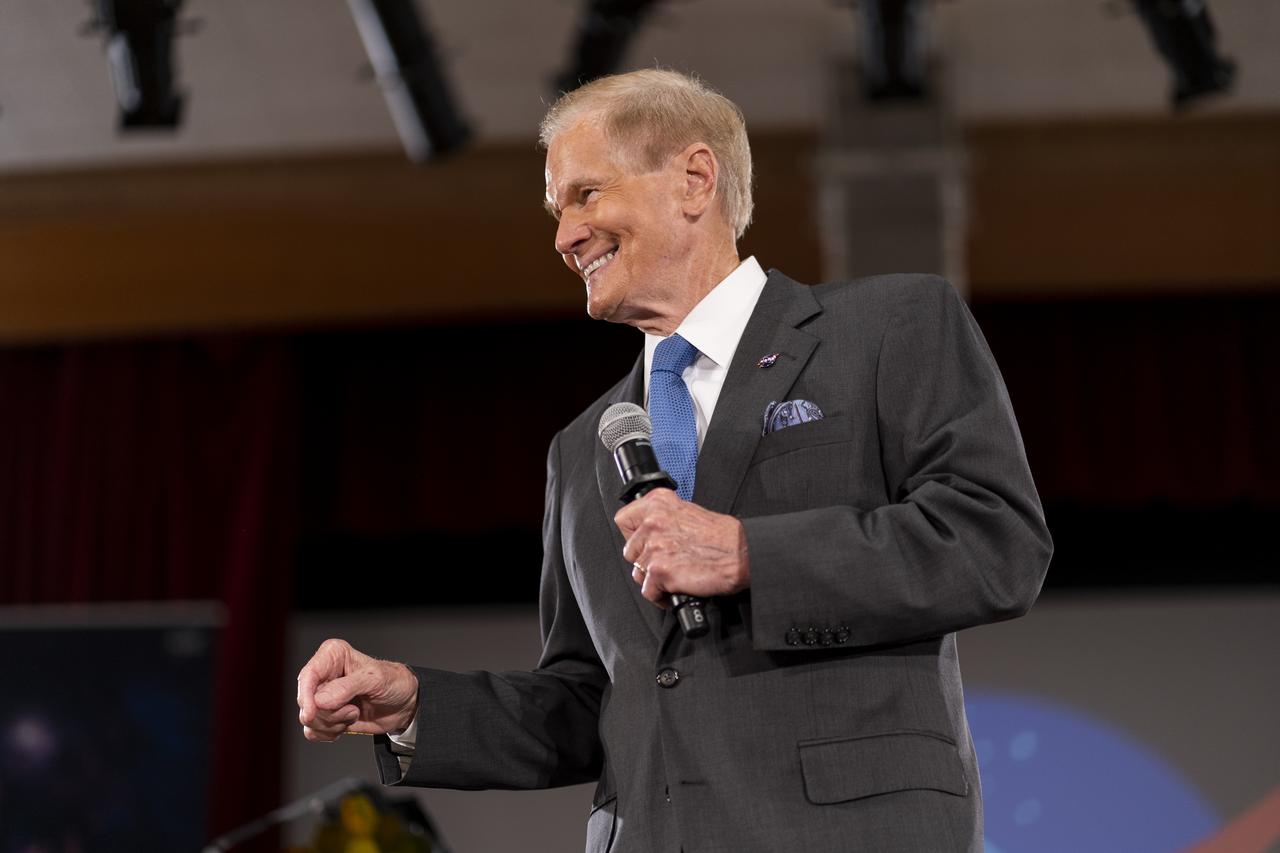 NASA Administrator Bill Nelson delivers remarks ahead of the release of the first images from NASA’s James Webb Space Telescope, Tuesday, July 12, 2022, at NASA’s Goddard Space Flight Center in Greenbelt, Md.  The first full-color images and spectroscopic data from the James Webb Space Telescope, a partnership with ESA (European Space Agency) and the Canadian Space Agency (CSA), are a demonstration of the power of Webb as the telescope begins its science mission to unfold the infrared universe. Photo Credit: (NASA/Taylor Mickal)