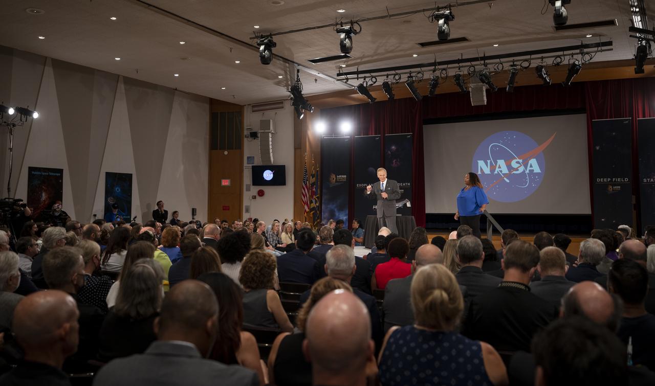 NASA Administrator Bill Nelson delivers remarks ahead of the release of the first images from NASA’s James Webb Space Telescope, Tuesday, July 12, 2022, at NASA’s Goddard Space Flight Center in Greenbelt, Md.  The first full-color images and spectroscopic data from the James Webb Space Telescope, a partnership with ESA (European Space Agency) and the Canadian Space Agency (CSA), are a demonstration of the power of Webb as the telescope begins its science mission to unfold the infrared universe. Photo Credit: (NASA/Taylor Mickal)