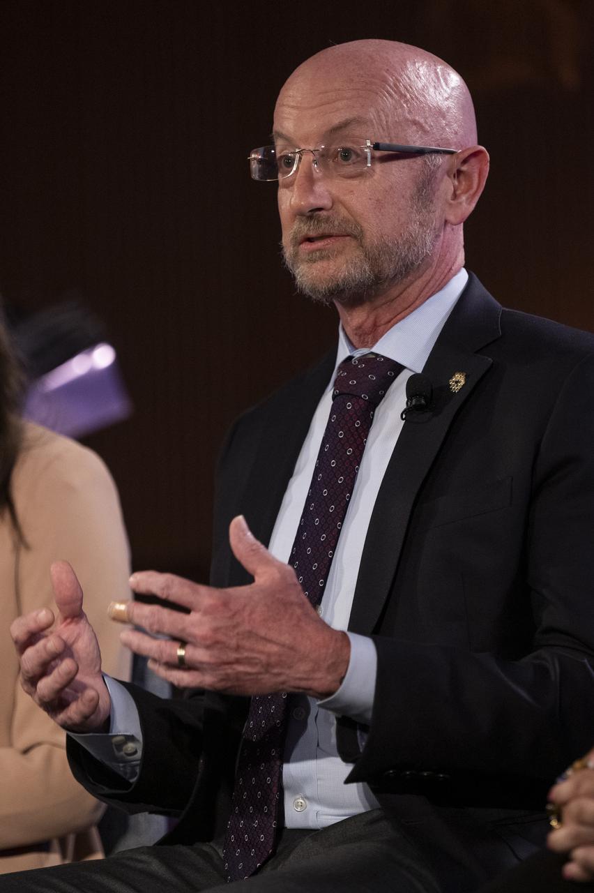 NASA James Webb Space Telescope Program Scientist and Astrophysics Division Chief Scientist Eric Smith delivers opening remarks during a briefing following the release of the first full-color images from NASA’s James Webb Space Telescope, Tuesday, July 12, 2022, at NASA’s Goddard Space Flight Center in Greenbelt, Md.  The first full-color images and spectroscopic data from the James Webb Space Telescope, a partnership with ESA (European Space Agency) and the Canadian Space Agency (CSA), are a demonstration of the power of Webb as the telescope begins its science mission to unfold the infrared universe. Photo Credit: (NASA/Bill Ingalls)