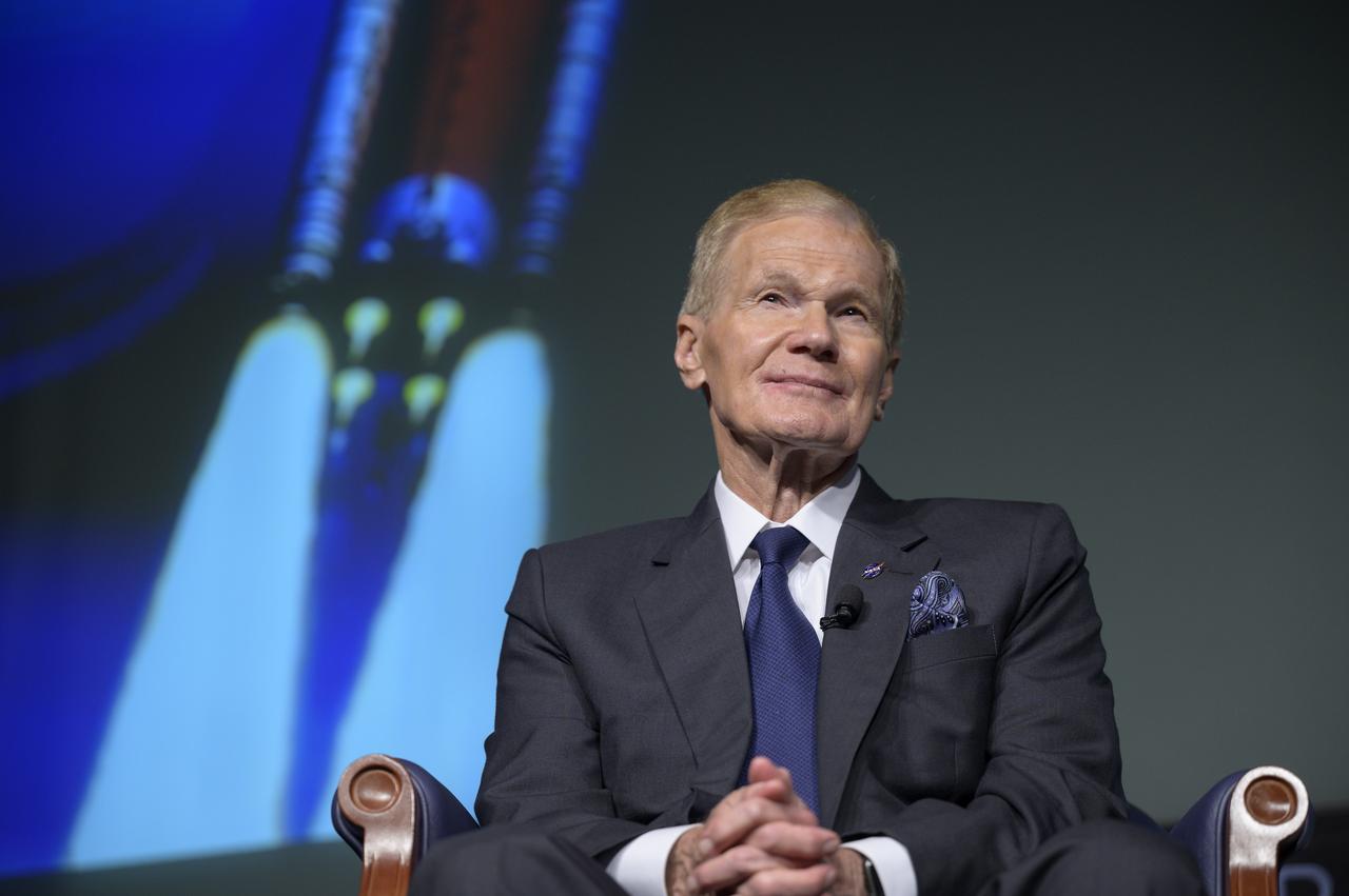NASA Administrator Bill Nelson speaks during a NASA briefing on the Artemis I Moon mission, Wednesday, Aug. 3, 2022, at the Mary W. Jackson NASA Headquarters building in Washington. NASA’s Artemis I mission is the first integrated test of the agency’s deep space exploration systems: the Orion spacecraft, Space Launch System rocket, and supporting ground systems. Launch of the uncrewed flight test is targeted for no earlier than Monday, Aug. 29. Photo Credit: (NASA/Bill Ingalls)