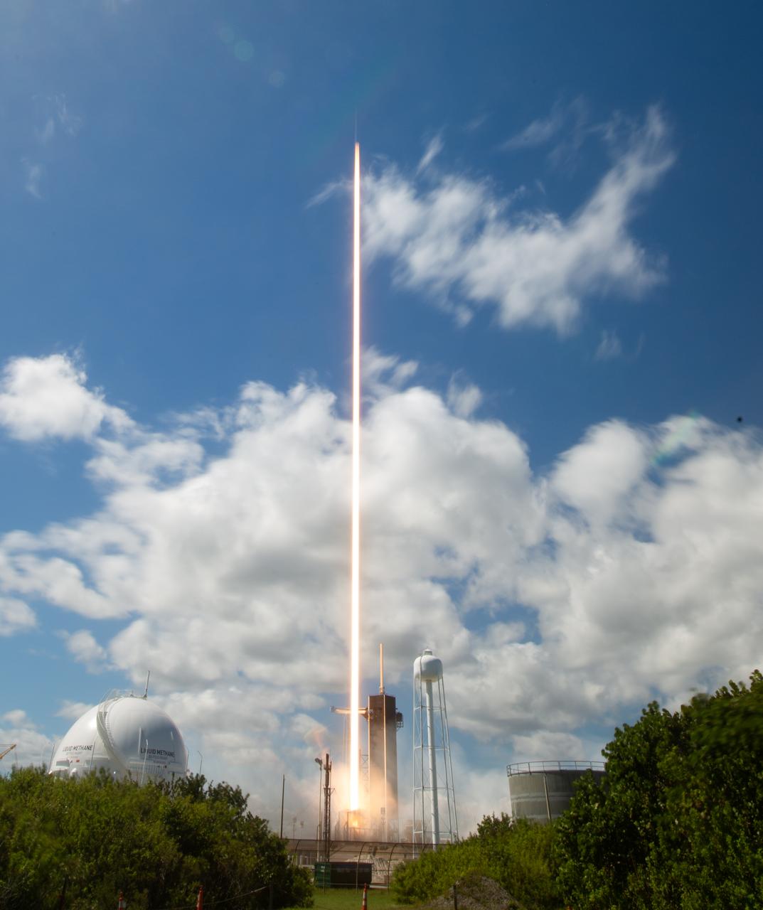 In this twenty-second exposure, a SpaceX Falcon 9 rocket carrying the company's Crew Dragon spacecraft is launched on NASA’s SpaceX Crew-5 mission to the International Space Station with NASA astronauts Nicole Mann and Josh Cassada, Japan Aerospace Exploration Agency (JAXA) astronaut Koichi Wakata, and Roscosmos cosmonaut Anna Kikina onboard, Wednesday, Oct. 5, 2022, at NASA’s Kennedy Space Center in Florida. NASA’s SpaceX Crew-5 mission is the fifth crew rotation mission of the SpaceX Crew Dragon spacecraft and Falcon 9 rocket to the International Space Station as part of the agency’s Commercial Crew Program. Mann, Cassada, Wakata, and Kikini launched at 12:00 p.m. EDT from Launch Complex 39A at the Kennedy Space Center to begin a six month mission onboard the orbital outpost. Photo Credit: (NASA/Joel Kowsky)