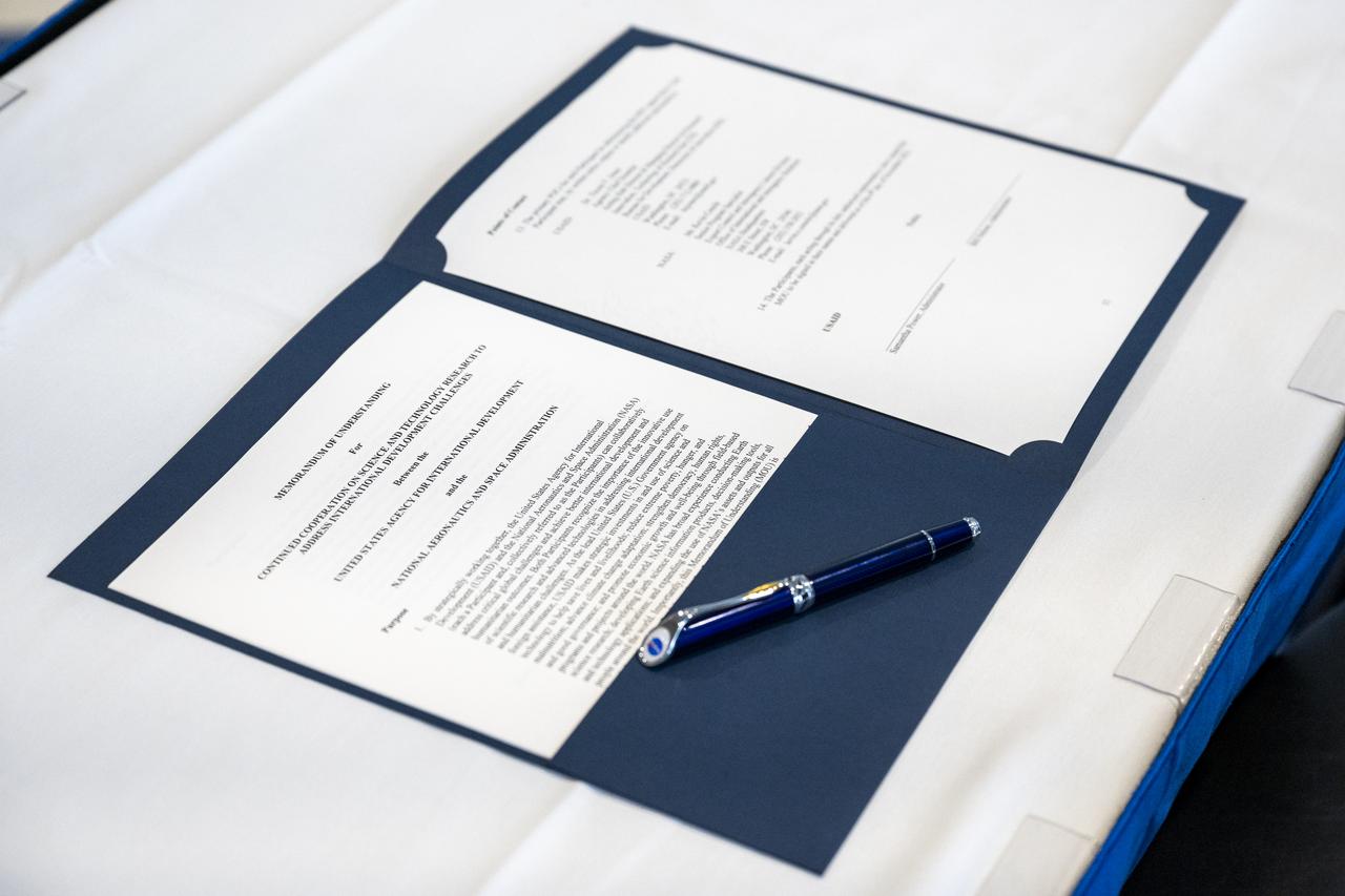 NASA Administrator Bill Nelson meets with USAID Administrator Samantha Power and staff prior to signing a NASA-USAID Memorandum of Understanding (MoU) Friday, Nov. 4, 2022, at the Mary W. Jackson NASA Headquarters building in Washington. The MoU will enhance and expand the Agencies’ longstanding partnership that promotes science and technology solutions to address international development challenges in areas such as global health, climate change, food security, disaster mitigation and response, biodiversity conservation, and environmental management for sustainable development. Photo Credit: (NASA/Keegan Barber)