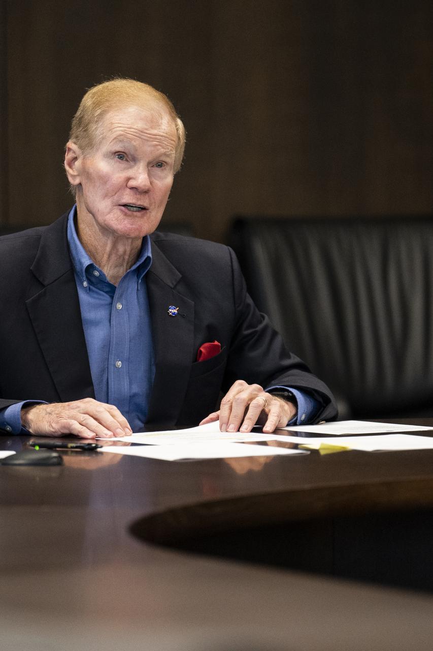 NASA Administrator Bill Nelson, joined by NASA Leadership, delivers opening remarks during a virtual meeting hosted by Japanese Minister of Education, Culture, Sports, Science and Technology (MEXT) Keiko Nagaoka prior to signing a Gateway implementing agreement Thursday, Nov. 17, 2022, at NASA’s Kennedy Space Center in Florida. Photo Credit: (NASA/Keegan Barber)