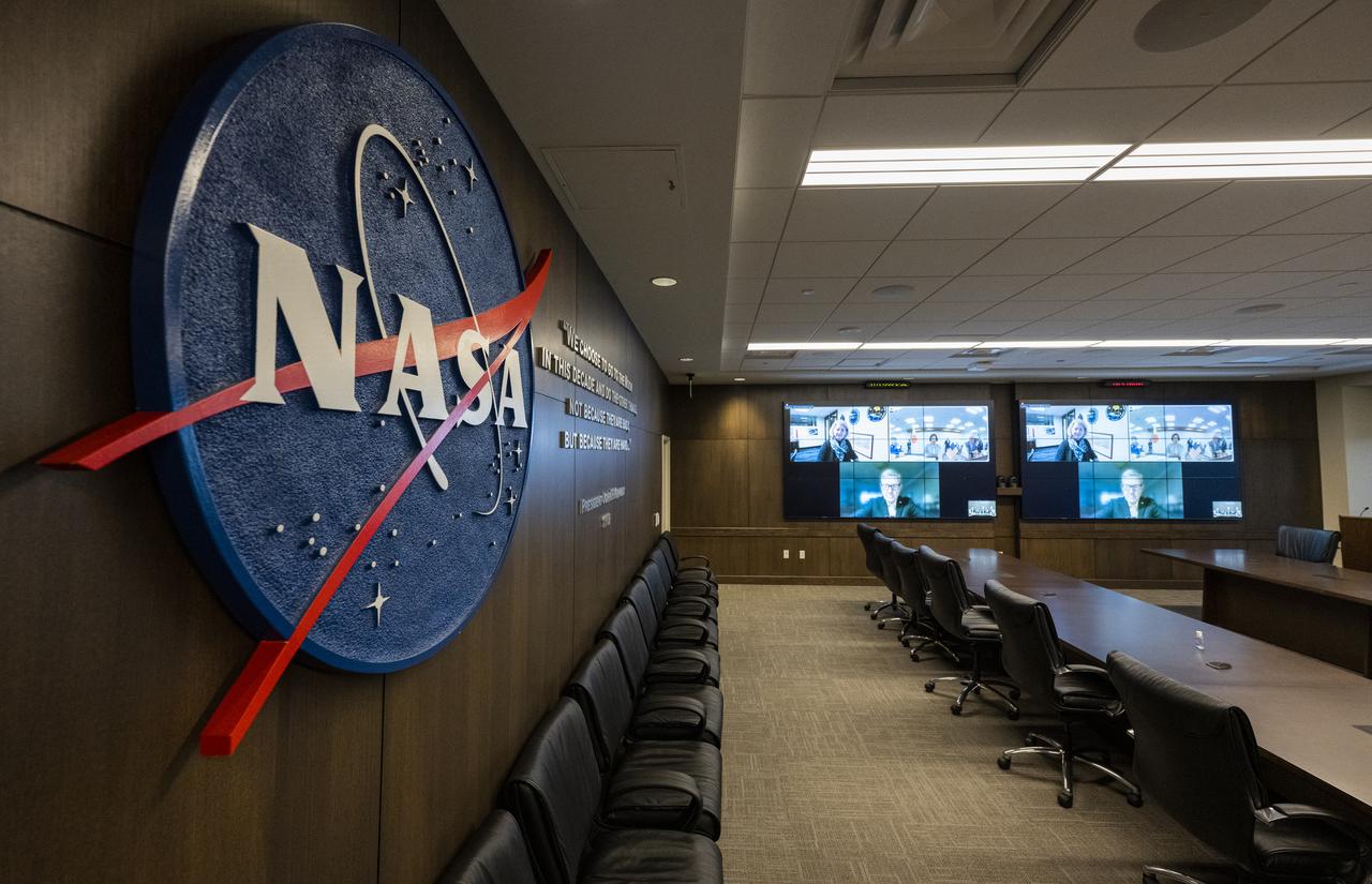 NASA Administrator Bill Nelson, joined by NASA Leadership, attends a virtual meeting hosted by Japanese Minister of Education, Culture, Sports, Science and Technology (MEXT) Keiko Nagaoka following the signing of a Gateway implementing agreement Thursday, Nov. 17, 2022, at NASA’s Kennedy Space Center in Florida. Photo Credit: (NASA/Keegan Barber)