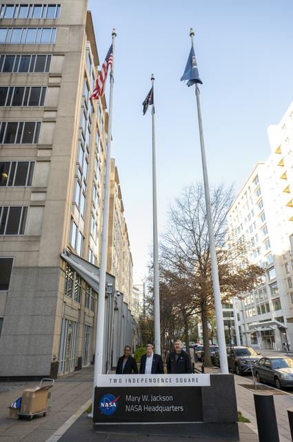 NASA image: Artemis flag raising at NASA Headquarters