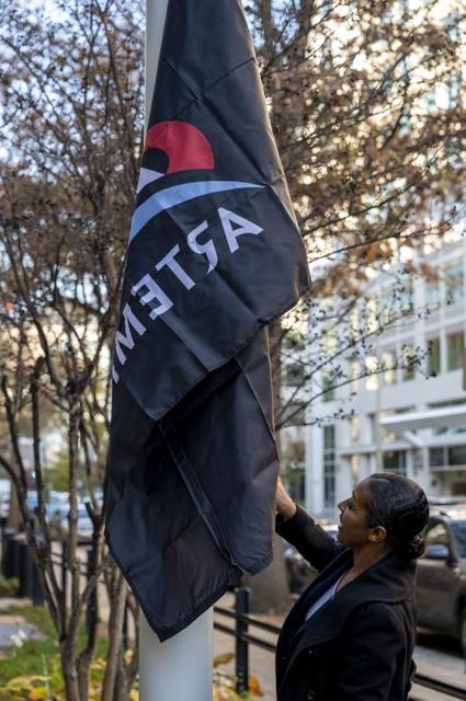 NASA image: Artemis flag raising at NASA Headquarters