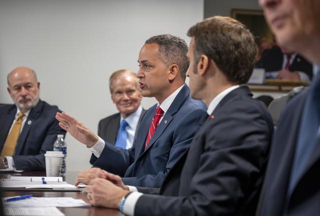 NASA image: Vice President Harris and French President Macron meet at NASA H