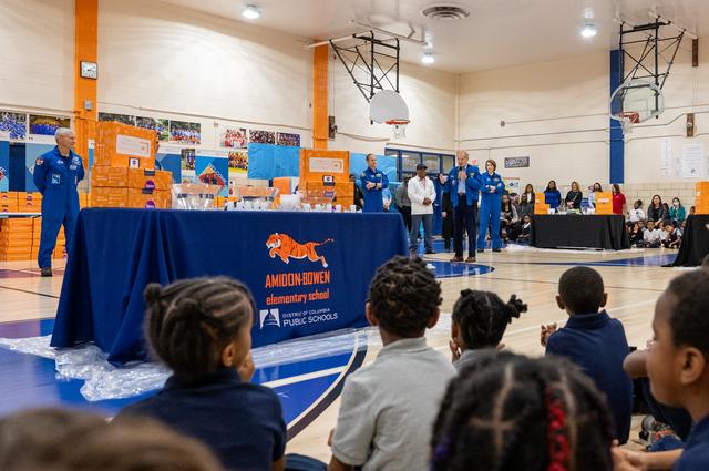 NASA image: NASA Astronauts visit Amidon-Bowen Elementary School