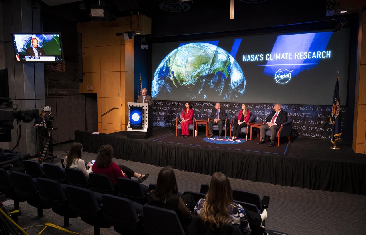 NASA Administrator Bill Nelson delivers opening remarks during the inaugural NASA Climate Summit Thursday, Dec. 8, 2022, at the Mary W. Jackson NASA Headquarters building in Washington. Photo Credit: (NASA/Keegan Barber)