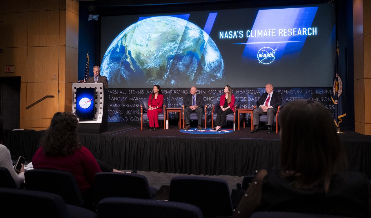 NASA Administrator Bill Nelson delivers opening remarks during the inaugural NASA Climate Summit Thursday, Dec. 8, 2022, at the Mary W. Jackson NASA Headquarters building in Washington. Photo Credit: (NASA/Keegan Barber)
