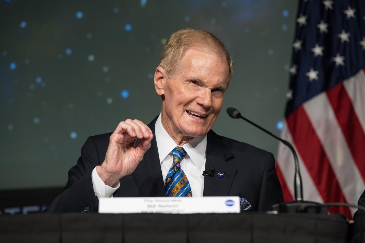 NASA Administrator Bill Nelson delivers remarks before U.S. Secretary of State, Antony Blinken and Japan’s Minister for Foreign Affairs, Hayashi Yoshimasa, sign an agreement that builds on a long history of collaboration in space exploration between the U.S. and Japan, Friday, Jan. 13, 2023, at the Mary W. Jackson NASA Headquarters building in Washington. “The Framework Agreement Between the Government of Japan and the Government of the United States of America for Cooperation in Space Exploration and Use of Outer Space, Including the Moon and Other Celestial Bodies, For Peaceful Purposes” covers joint activities including space science, Earth science, space operations and exploration, aeronautical science and technology, space technology, space transportation, and safety and mission assurance, among others. Photo Credit: (NASA/Aubrey Gemignani)