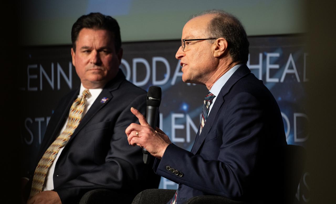 Todd Citron, chief technology officer, The Boeing Company, answers a question from a member of the media during a news conference on NASA’s Sustainable Flight Demonstrator project, Wednesday, Jan. 18, 2023, at the Mary W. Jackson NASA Headquarters building in Washington, DC.  Through a Funded Space Act Agreement, The Boeing company and its industry team will collaborate with NASA to develop and flight-test a full-scale Transonic Truss-Braced Wing demonstrator aircraft. Photo Credit: (NASA/Joel Kowsky)