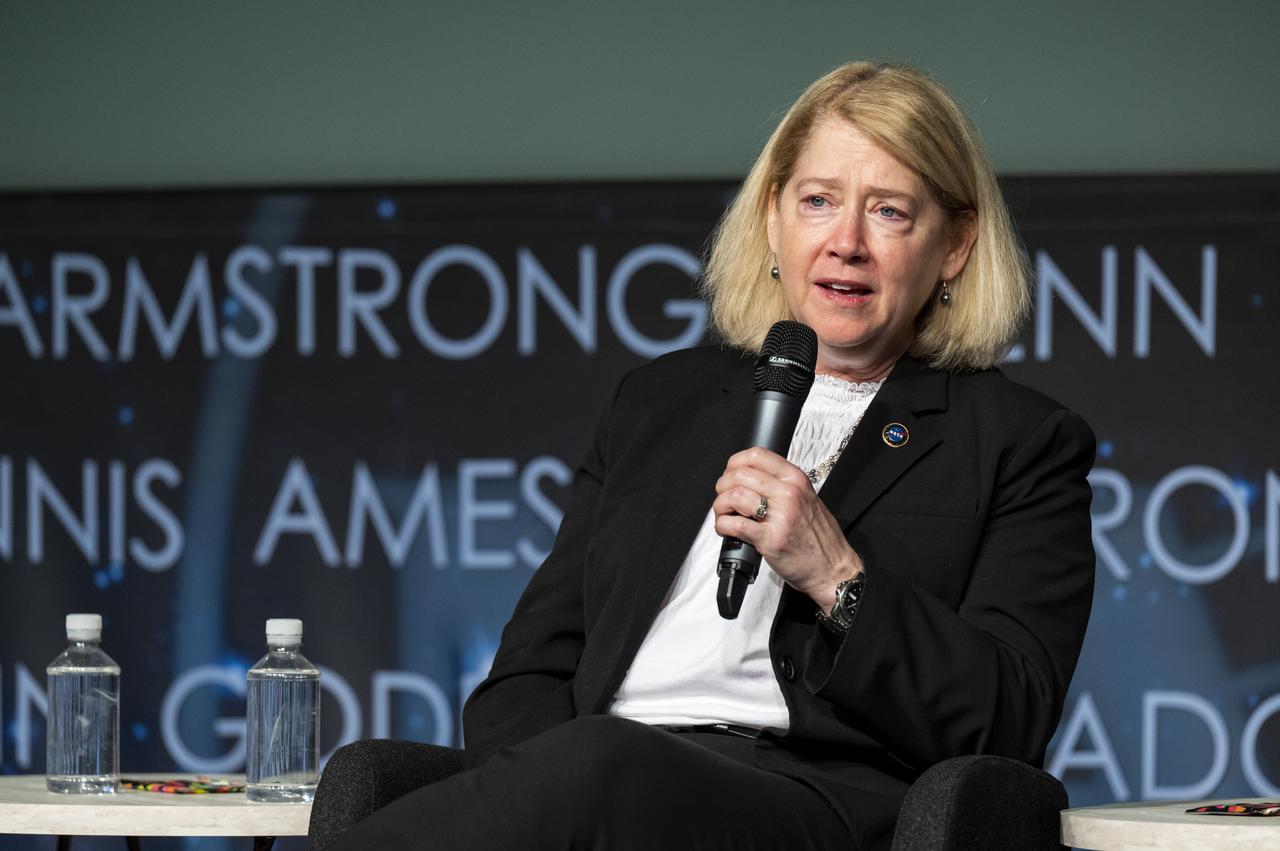 NASA Deputy Administrator Pam Melroy answers a question from staff during the NASA Day of Remembrance Employee Safety Town Hall, Tuesday, Jan. 24, 2023, at the Mary W. Jackson NASA Headquarters building in Washington. Photo Credit: (NASA/Keegan Barber)