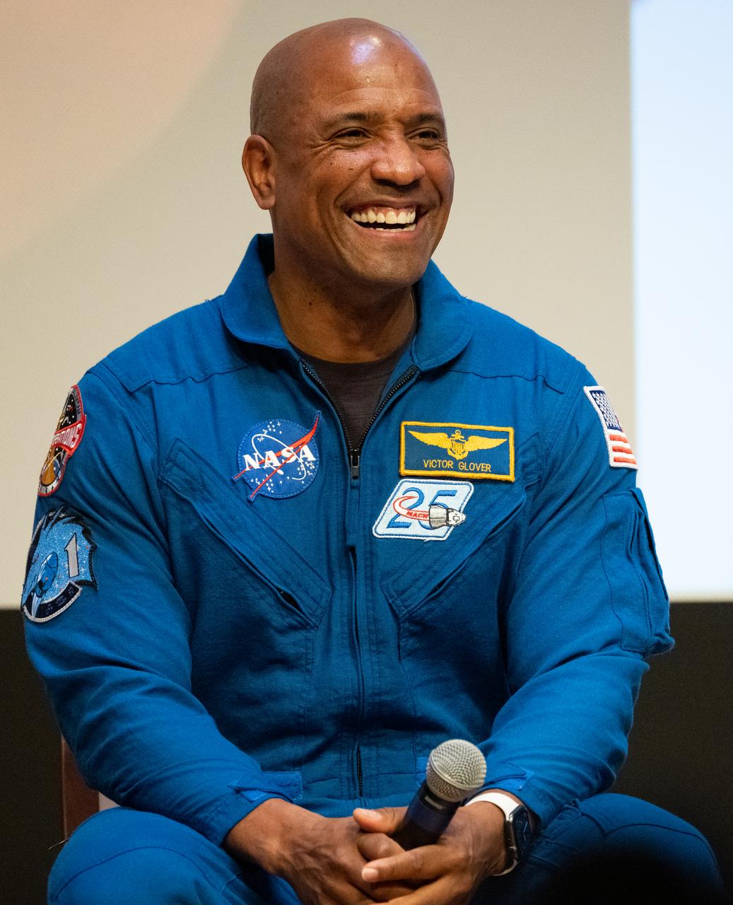 NASA astronaut Victor Glover is seen during a panel discussion titled A Space for Us All at an event celebrating Black History Month at the Smithsonian National Museum of African American History and Culture, Friday, Feb. 10, 2023, in Washington. Photo Credit: (NASA/Joel Kowsky)