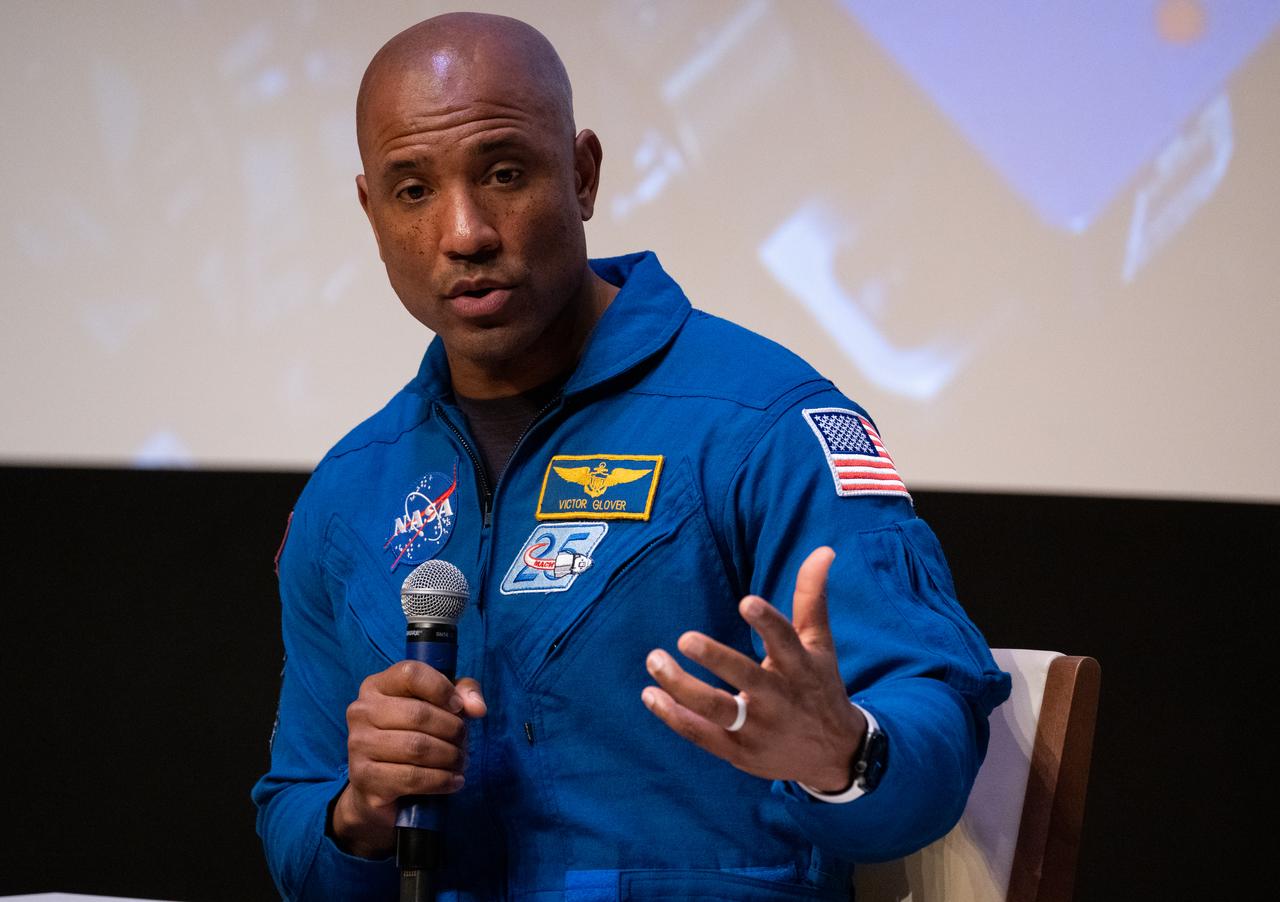 NASA astronaut Victor Glover answers a question during a panel discussion titled A Space for Us All at an event celebrating Black History Month at the Smithsonian National Museum of African American History and Culture, Friday, Feb. 10, 2023, in Washington. Photo Credit: (NASA/Joel Kowsky)