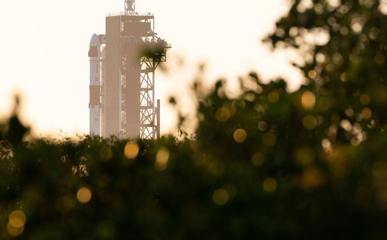 A SpaceX Falcon 9 rocket with the company's Dragon spacecraft on top is seen at sunrise on the launch pad at Launch Complex 39A as preparations continue for the Crew-6 mission, Thursday, Feb. 23, 2023, at NASA’s Kennedy Space Center in Florida. NASA’s SpaceX Crew-6 mission is the sixth crew rotation mission of the SpaceX Crew Dragon spacecraft and Falcon 9 rocket to the International Space Station as part of the agency’s Commercial Crew Program. NASA astronauts Stephen Bowen and Warren "Woody" Hoburg, UAE (United Arab Emirates) astronaut Sultan Alneyadi, and Roscosmos cosmonaut Andrey Fedyaev are scheduled to launch at 1:45 a.m. EST on Feb. 27, from Launch Complex 39A at the Kennedy Space Center. Photo Credit: (NASA/Joel Kowsky)
