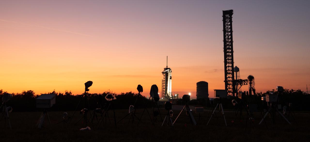 A SpaceX Falcon 9 rocket with the company's Dragon spacecraft on top is seen at sunset on the launch pad at Launch Complex 39A as preparations continue for the Crew-6 mission, Wednesday, March 1, 2023, at NASA’s Kennedy Space Center in Florida. NASA’s SpaceX Crew-6 mission is the sixth crew rotation mission of the SpaceX Crew Dragon spacecraft and Falcon 9 rocket to the International Space Station as part of the agency’s Commercial Crew Program. NASA astronauts Stephen Bowen and Warren "Woody" Hoburg, UAE (United Arab Emirates) astronaut Sultan Alneyadi, and Roscosmos cosmonaut Andrey Fedyaev launched at 12:34 a.m. EST on March 2, from Launch Complex 39A at the Kennedy Space Center. Photo Credit: (NASA/Joel Kowsky)
