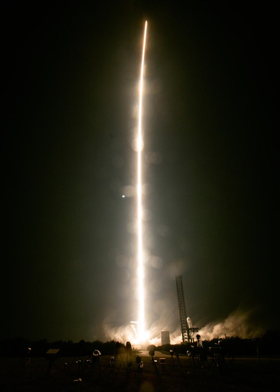 In this 30 second exposure, a SpaceX Falcon 9 rocket carrying the company's Dragon spacecraft is launched on NASA’s SpaceX Crew-6 mission to the International Space Station with NASA astronauts Stephen Bowen and Warren "Woody" Hoburg, UAE (United Arab Emirates) astronaut Sultan Alneyadi, and Roscosmos cosmonaut Andrey Fedyaev onboard, Thursday, March 2, 2023, at NASA’s Kennedy Space Center in Florida. NASA’s SpaceX Crew-6 mission is the sixth crew rotation mission of the SpaceX Dragon spacecraft and Falcon 9 rocket to the International Space Station as part of the agency’s Commercial Crew Program. Bowen, Hoburg, Alneyadi, and Fedyaev launched at 12:34 a.m. EST from Launch Complex 39A at the Kennedy Space Center to begin a six month mission aboard the orbital outpost. Photo Credit: (NASA/Joel Kowsky)