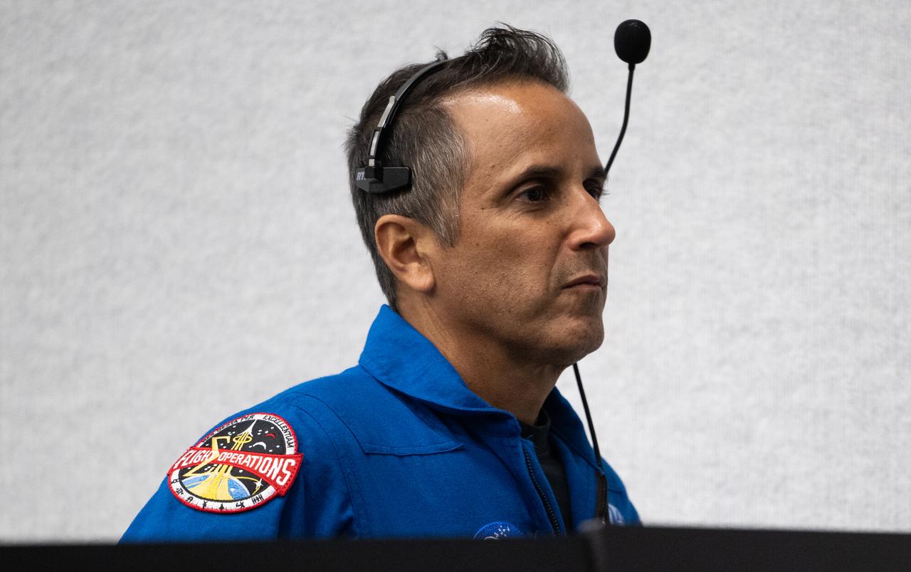 Joe Acaba, Chief of the Astronaut Office, monitors the countdown of the launch of a SpaceX Falcon 9 rocket carrying the company's Dragon spacecraft on NASA’s SpaceX Crew-6 mission with NASA astronauts Stephen Bowen and Warren "Woody" Hoburg, UAE (United Arab Emirates) astronaut Sultan Alneyadi, and Roscosmos cosmonaut Andrey Fedyaev onboard, Thursday, March 2, 2023, in firing room four of the Rocco A. Petrone Launch Control Center at NASA’s Kennedy Space Center in Florida. NASA’s SpaceX Crew-6 mission is the first crew rotation mission of the SpaceX Dragon spacecraft and Falcon 9 rocket to the International Space Station as part of the agency’s Commercial Crew Program. Bowen, Hoburg, Alneyadi, and Fedyaev launched at 12:34 a.m. EST on March 2, from Launch Complex 39A at the Kennedy Space Center. Photo Credit: (NASA/Joel Kowsky)