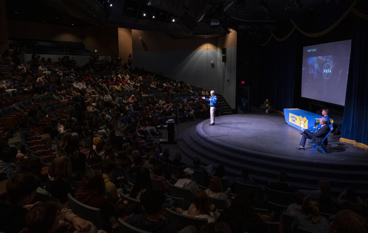 NASA Administrator Bill Nelson delivers remarks during a STEM event with NASA Astronaut Kjell Lindgren and Senator Tim Kaine (D-Va.) at James W. Robinson Secondary School, Friday, March 31, 2023, in Fairfax, Virginia. Lindgren spent 170 days in space as part of Expeditions 67 and 68 aboard the International Space Station. Photo Credit: (NASA/Keegan Barber)