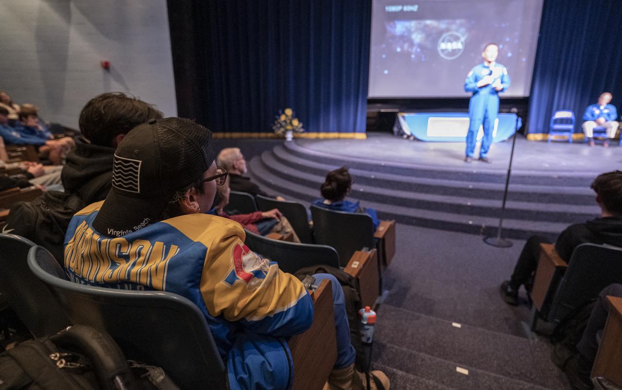 NASA Astronaut Kjell Lindgren delivers remarks during a STEM event with NASA Administrator Bill Nelson and Senator Tim Kaine (D-Va.) at James W. Robinson Secondary School, Friday, March 31, 2023, in Fairfax, Virginia. Lindgren spent 170 days in space as part of Expeditions 67 and 68 aboard the International Space Station. Photo Credit: (NASA/Keegan Barber)