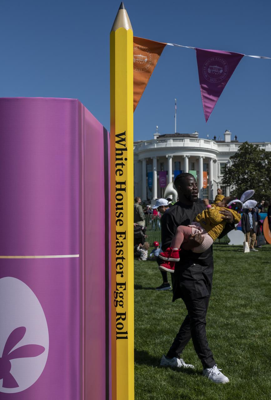 Guests are seen during the White House Easter Egg Roll, Monday, April 10, 2023, on the South Lawn of the White House in Washington. Photo Credit: (NASA/Keegan Barber)