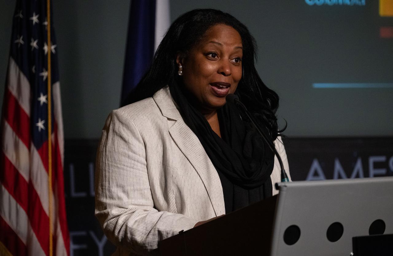 Acting Assistant Secretary of State for Oceans and International Environmental and Scientific Affairs Jennifer R. Littlejohn, delivers remarks prior to the signing of the Artemis Accords by Foreign Affairs Minister for the Czech Republic, Jan Lipavský, Wednesday, May 3, 2023, at The Mary W. Jackson NASA Headquarters building in Washington DC. The Czech Republic is the twenty fourth country to sign the Artemis Accords, which establish a practical set of principles to guide space exploration cooperation among nations participating in NASA’s Artemis program. Photo Credit: (NASA/Joel Kowsky)