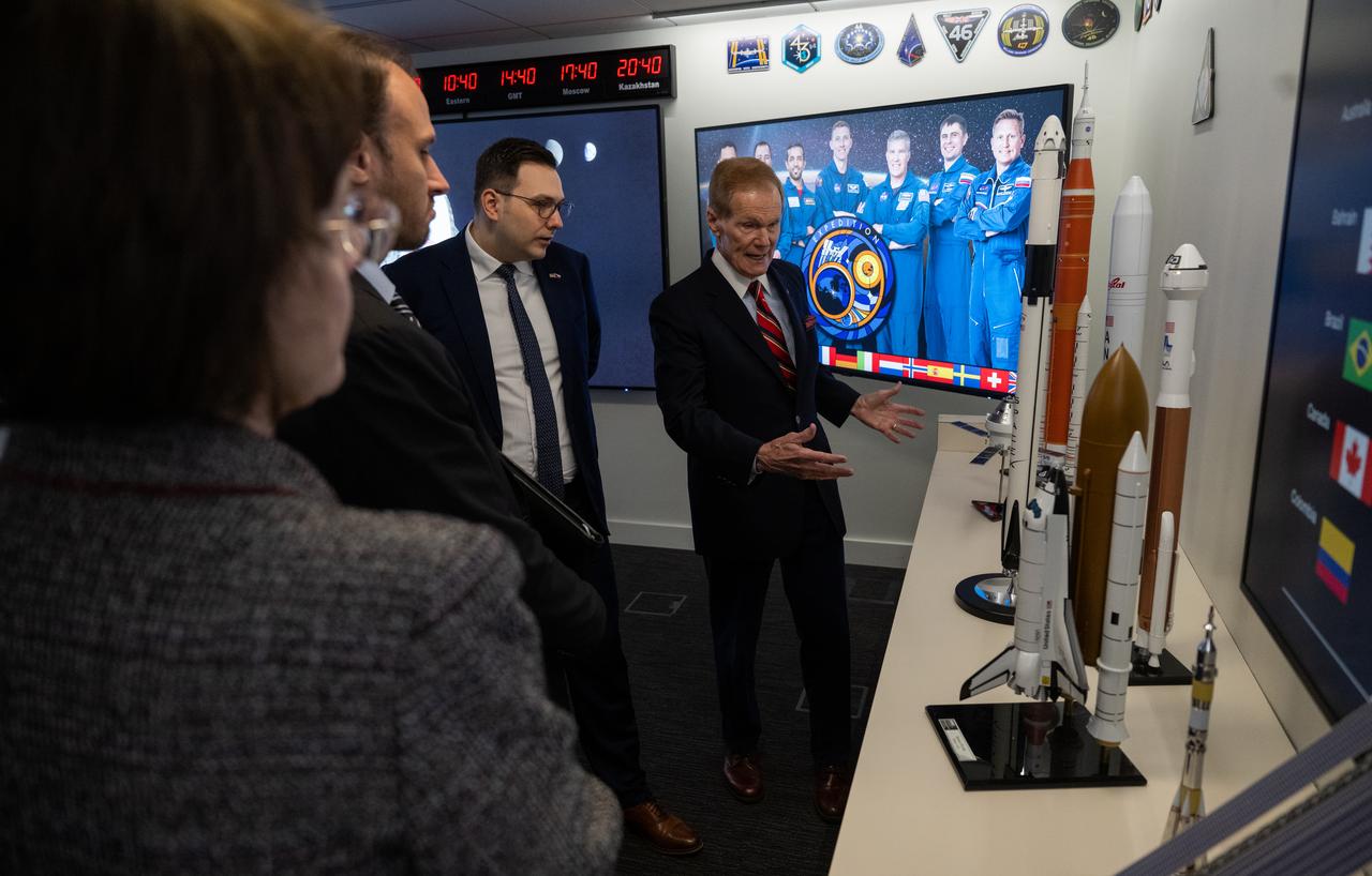 NASA Administrator Bill Nelson right, and Foreign Affairs Minister for the Czech Republic Jan Lipavský are seen in the Space Operations Center during a tour following the signing of the Artemis Accords, Wednesday, May 3, 2023, at The Mary W. Jackson NASA Headquarters building in Washington DC. The Czech Republic is the twenty fourth country to sign the Artemis Accords, which establish a practical set of principles to guide space exploration cooperation among nations participating in NASA’s Artemis program. Photo Credit: (NASA/Joel Kowsky)