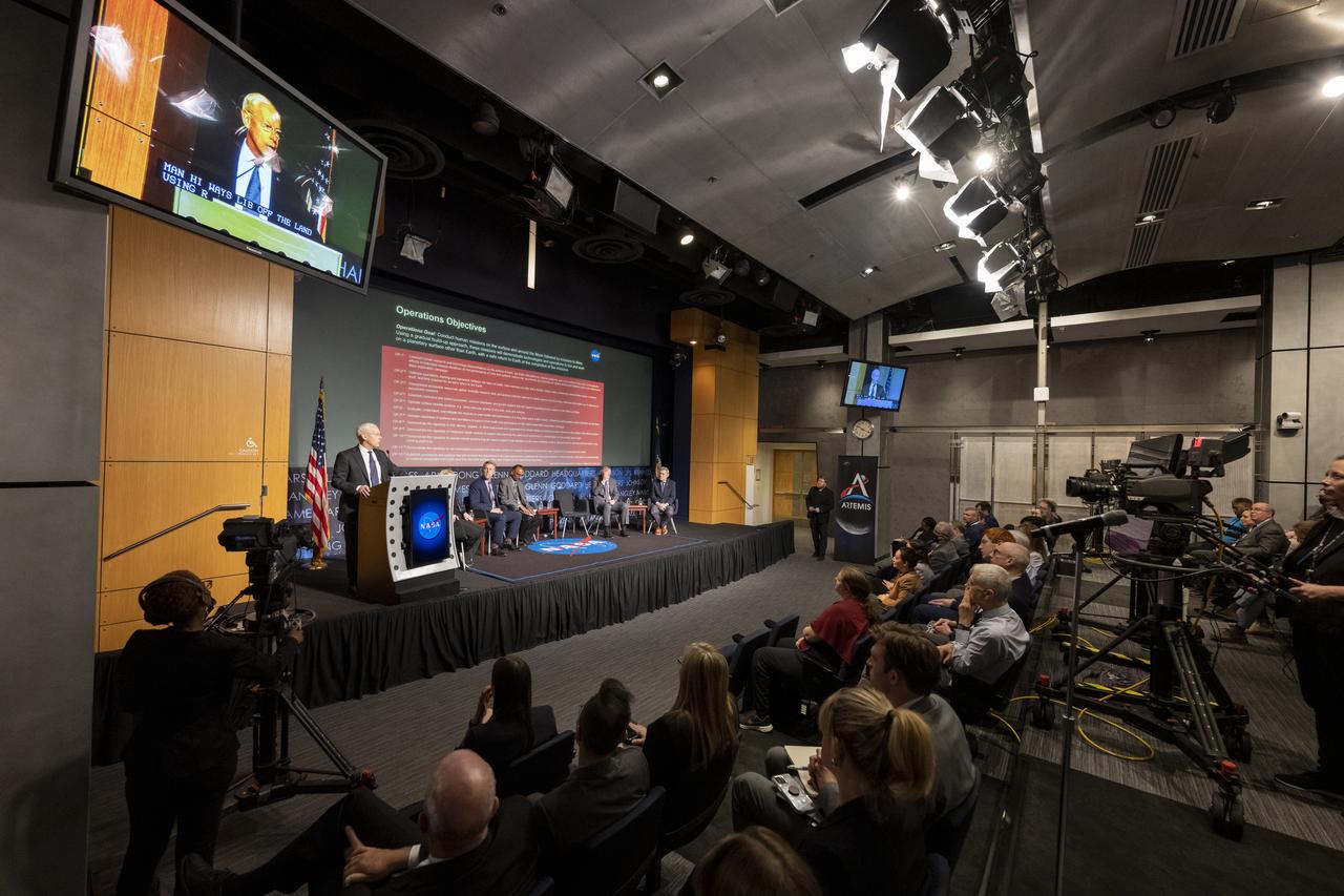Special Advisor to the Associate Administrator, Space Operations Mission Directorate Pat Forrester delivers remarks during a Moon to Mars Town Hall, Thursday, May 18, 2023, at the Mary W. Jackson NASA Headquarters building in Washington. Photo Credit: (NASA/Keegan Barber)