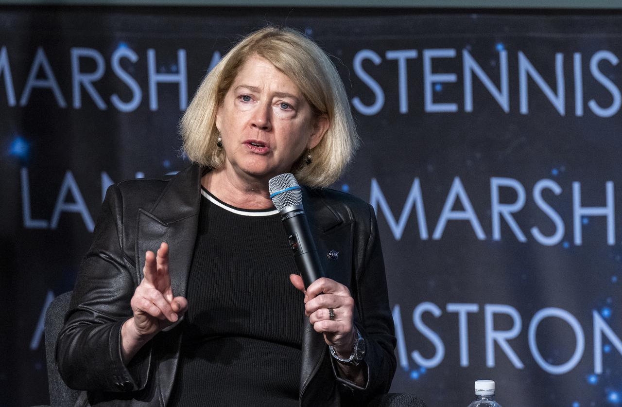 NASA Deputy Administrator Pam Melroy speaks during a Strengthening Acquisition and Program Management at the Agency fireside chat, Thursday, May 18, 2023, at the Mary W. Jackson NASA Headquarters building in Washington. Photo Credit: (NASA/Keegan Barber)