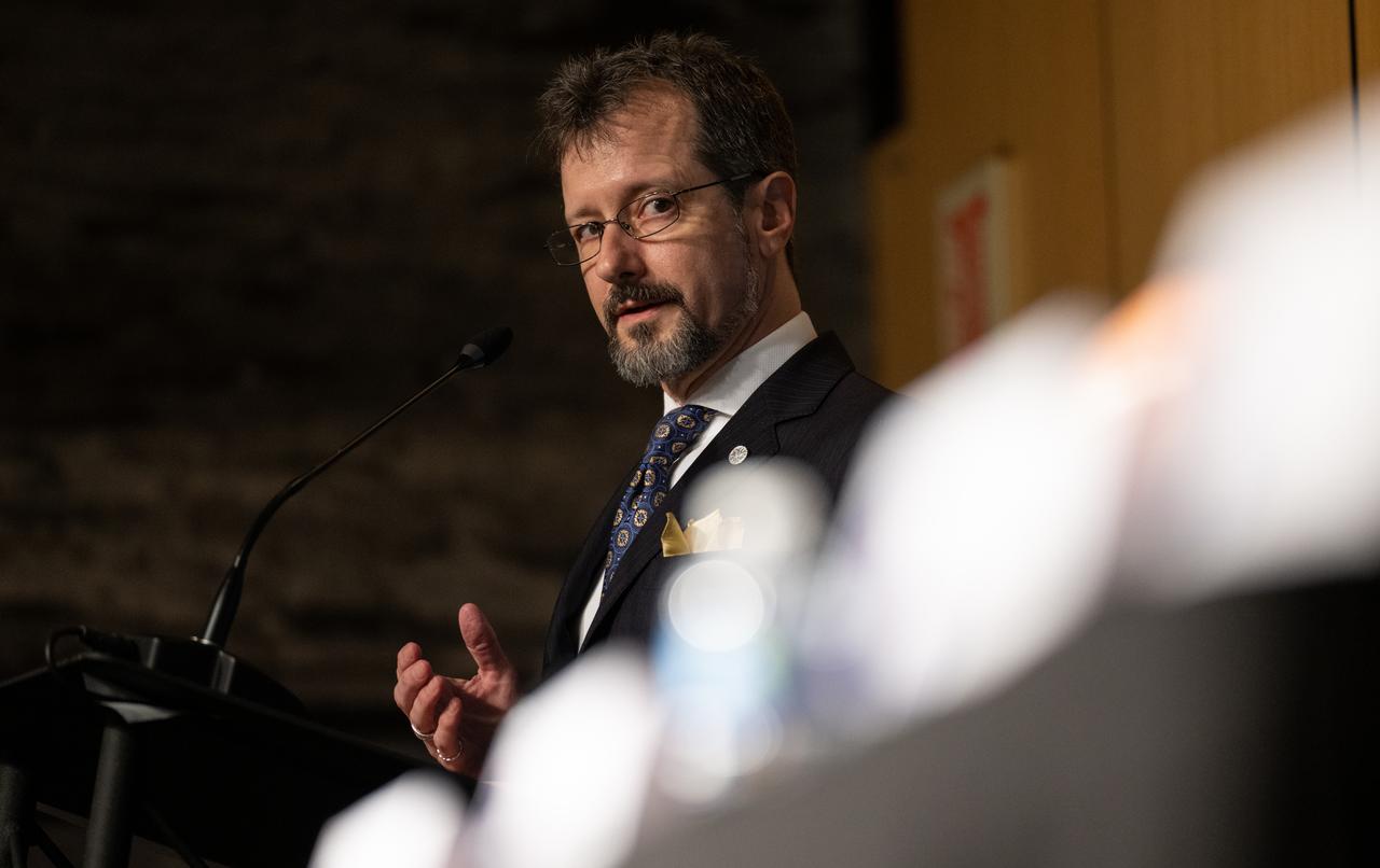 Dr. Sean Kirkpatrick, director of All-domain Anomaly Resolution Office at the Department of Defense, gives a presentation during a public meeting of NASA’s unidentified anomalous phenomena (UAP) independent study team, Wednesday, May 31, 2023 at the Mary W. Jackson NASA Headquarters building in Washington. The UAP independent study team is a counsel of 16 community experts across diverse areas on matters relevant to potential methods of study for unidentified anomalous phenomena. NASA commissioned the nine-month study to examine UAP from a scientific perspective and create a roadmap for how to use data and the tools of science to move our understanding of UAP forward. Photo Credit: (NASA/Joel Kowsky)