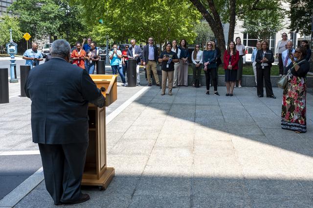 NASA image: NASA HQ Juneteenth Flag Raising Ceremony