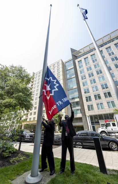 NASA image: NASA HQ Juneteenth Flag Raising Ceremony