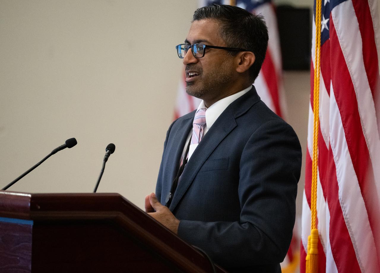 Chirag Parikh, Executive Secretary of the National Space Council, speaks during an Artemis Generation Roundtable for Black Space Week, Tuesday, June 20, 2023, at the Eisenhower Executive Office Building in Washington. As part of Black Space Week, the National Space Council and NASA collaborated with Black In Astro to host students for a discussion on the future of space exploration and equity. Photo Credit: (NASA/Joel Kowsky)