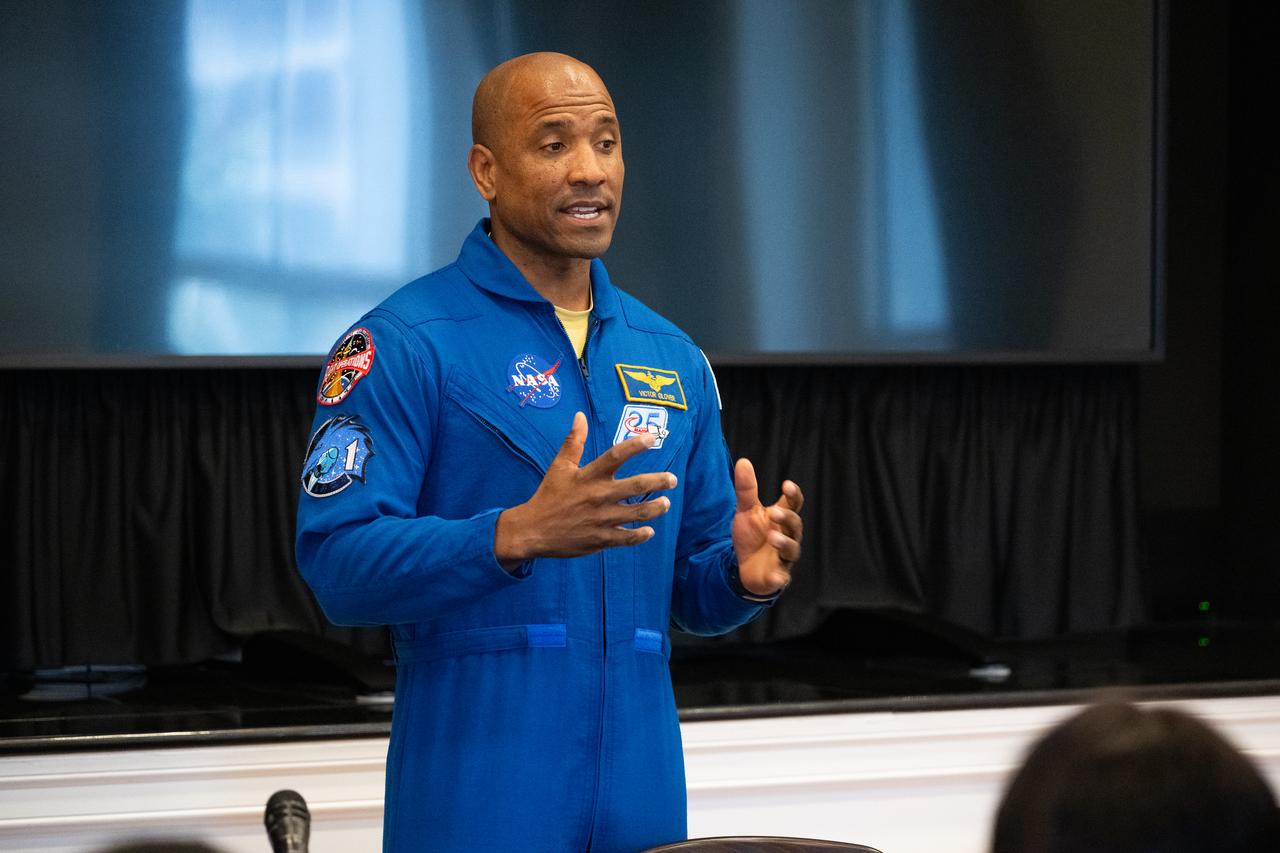 NASA astronaut Victor Glover speaks during an Artemis Generation Roundtable for Black Space Week, Tuesday, June 20, 2023, at the Eisenhower Executive Office Building in Washington. As part of Black Space Week, the National Space Council and NASA collaborated with Black In Astro to host students for a discussion on the future of space exploration and equity. Photo Credit: (NASA/Joel Kowsky)