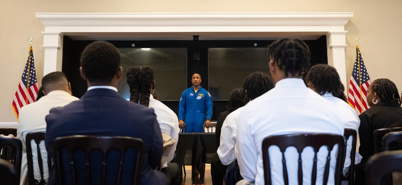 NASA astronaut Victor Glover speaks during an Artemis Generation Roundtable for Black Space Week, Tuesday, June 20, 2023, at the Eisenhower Executive Office Building in Washington. As part of Black Space Week, the National Space Council and NASA collaborated with Black In Astro to host students for a discussion on the future of space exploration and equity. Photo Credit: (NASA/Joel Kowsky)