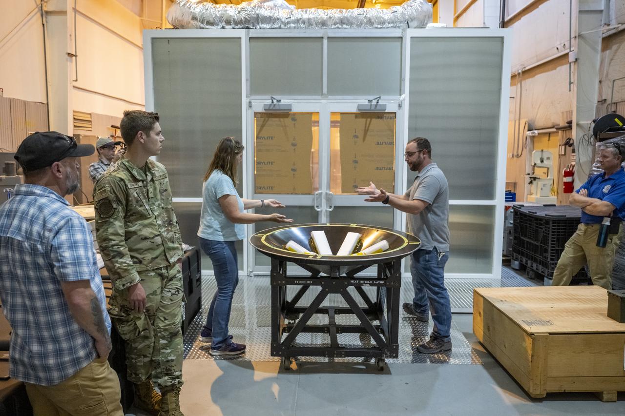 Recovery teams participate in clean room tours and rehearsals in preparation for the retrieval of the sample return capsule from NASA's OSIRIS-REx mission, Monday, July 17, 2023, at the Department of Defense's Utah Test and Training Range. The sample was collected from the asteroid Bennu in October 2020 by NASA’s OSIRIS-REx spacecraft and will return to Earth on September 24th, landing under parachute at the Utah Test and Training Range. Photo Credit: (NASA/Keegan Barber)