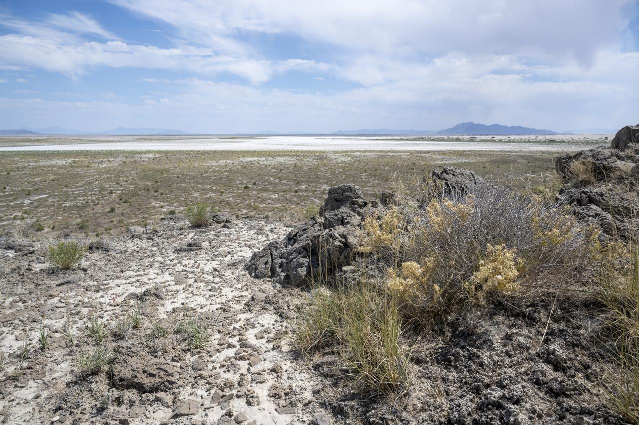 The Department of Defense's Utah Test and Training Range is seen, Monday, July 17, 2023, as recovery teams tour the projected landing ellipse in preparation for the retrieval of the sample return capsule from NASA's OSIRIS-REx mission. The sample was collected from the asteroid Bennu in October 2020 by NASA’s OSIRIS-REx spacecraft and will return to Earth on September 24th, landing under parachute at the Utah Test and Training Range. Photo Credit: (NASA/Keegan Barber)