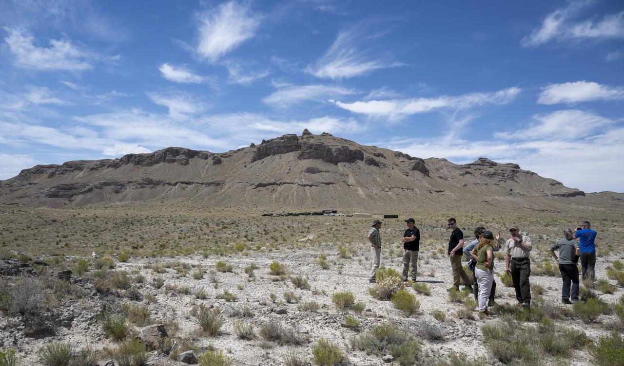 The Department of Defense's Utah Test and Training Range is seen, Monday, July 17, 2023, as recovery teams tour the projected landing ellipse in preparation for the retrieval of the sample return capsule from NASA's OSIRIS-REx mission. The sample was collected from the asteroid Bennu in October 2020 by NASA’s OSIRIS-REx spacecraft and will return to Earth on September 24th, landing under parachute at the Utah Test and Training Range. Photo Credit: (NASA/Keegan Barber)