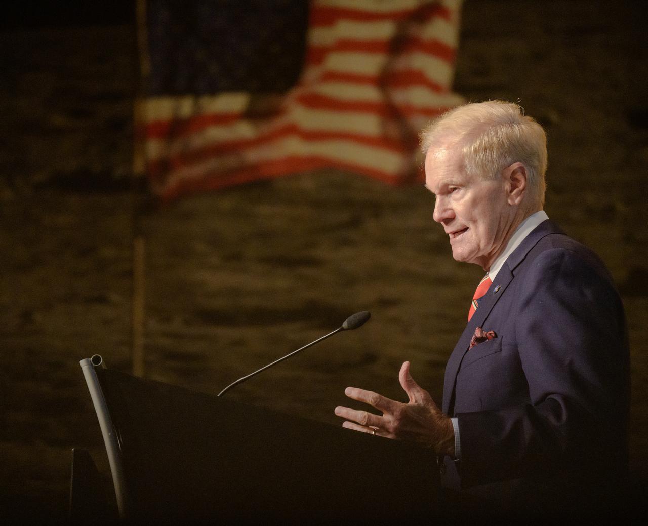 NASA Administrator Bill Nelson gives remarks during a NASA town hall event, Wednesday, July 19, 2023, at the NASA Headquarters Mary W. Jackson Building in Washington. Photo Credit: (NASA/Bill Ingalls)