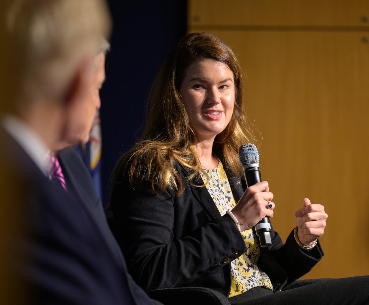 NASA Deputy Associate Administrator Casey Swails answers a question during a NASA town hall event, Wednesday, July 19, 2023, at the NASA Headquarters Mary W. Jackson Building in Washington. Photo Credit: (NASA/Bill Ingalls)