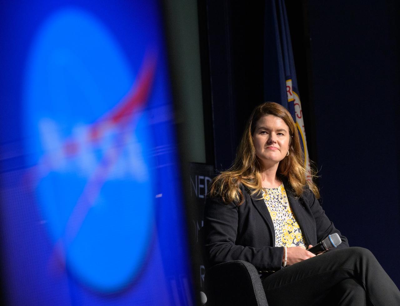 NASA Deputy Associate Administrator Casey Swails listens to a question during a NASA town hall event, Wednesday, July 19, 2023, at the NASA Headquarters Mary W. Jackson Building in Washington. Photo Credit: (NASA/Bill Ingalls)