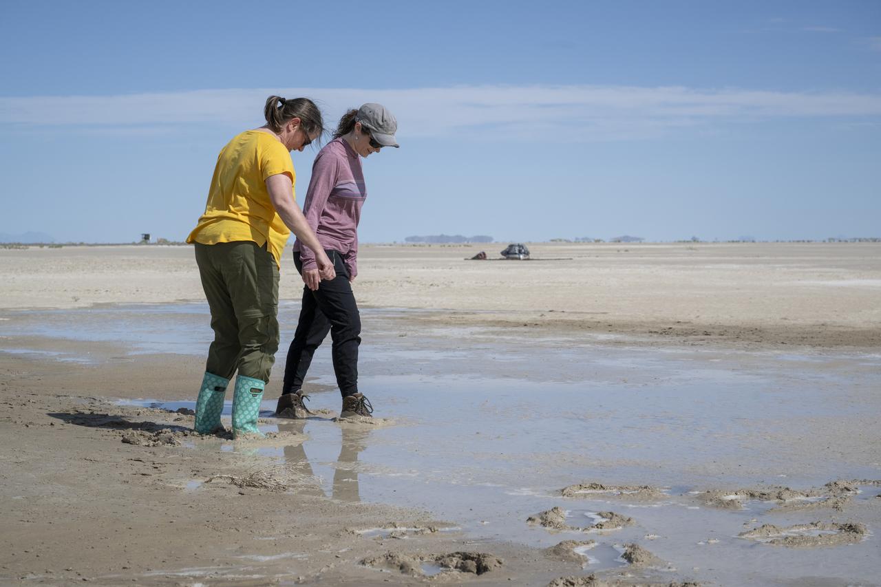Recovery teams participate in field rehearsals in preparation for the retrieval of the sample return capsule from NASA's OSIRIS-REx mission, Wednesday, July 19, 2023, at the Department of Defense's Utah Test and Training Range. The sample was collected from the asteroid Bennu in October 2020 by NASA’s OSIRIS-REx spacecraft and will return to Earth on September 24th, landing under parachute at the Utah Test and Training Range. Photo Credit: (NASA/Keegan Barber)