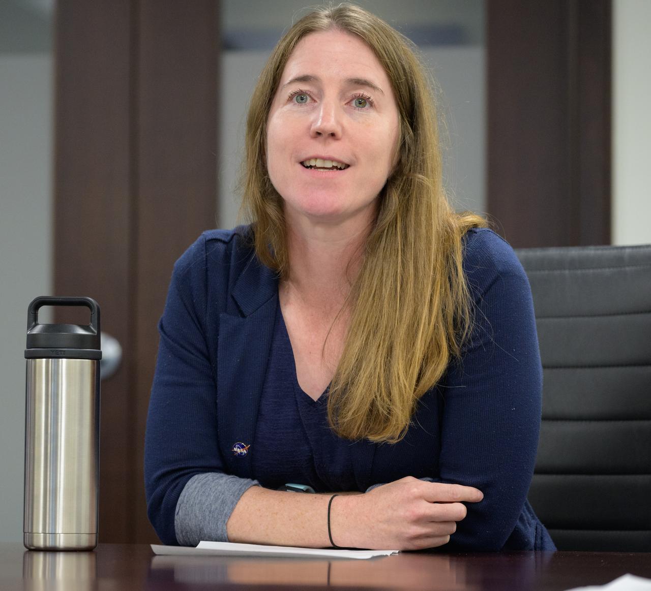 NASA Chief Scientist and Senior Climate Adviser Kate Calvin highlights NASA’s climate work during a media roundtable, Thursday, July 20, 2023, at the NASA Headquarters Mary W. Jackson Building in Washington. Photo Credit: (NASA/Bill Ingalls)