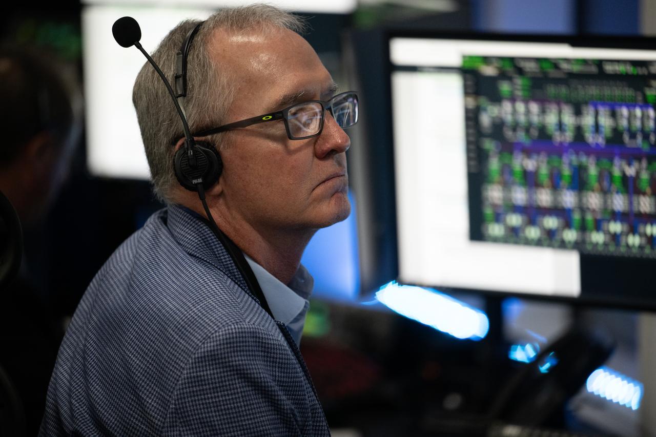 W. Russ DeLoach, NASA’s chief of Safety and Mission Assurance, monitors the countdown of the launch of a SpaceX Falcon 9 rocket carrying the company's Dragon spacecraft on NASA’s SpaceX Crew-7 mission with NASA astronaut Jasmin Moghbeli, ESA (European Space Agency) astronaut Andreas Mogensen, Japan Aerospace Exploration Agency (JAXA) astronaut Satoshi Furukawa, and Roscosmos cosmonaut Konstantin Borisov onboard, Saturday, Aug. 26, 2023, in SpaceX’s Launch and Landing Control Center in HangerX at NASA’s Kennedy Space Center in Florida. NASA’s SpaceX Crew-7 mission is the first crew rotation mission of the SpaceX Dragon spacecraft and Falcon 9 rocket to the International Space Station as part of the agency’s Commercial Crew Program. Moghbeli, Mogensen, Furukawa, and Borisov launched at 3:27 a.m. EDT from Launch Complex 39A at the Kennedy Space Center. Photo Credit: (NASA/Joel Kowsky)