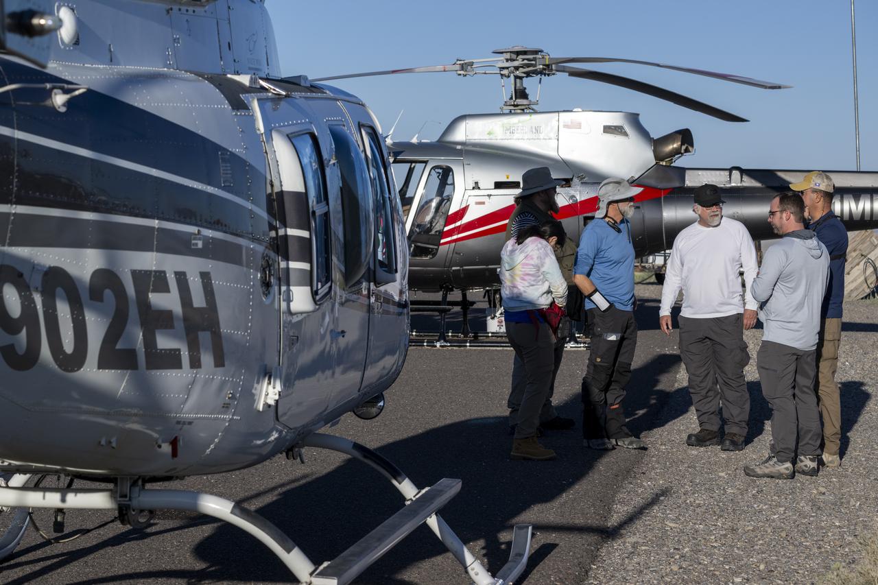 Recovery teams participate in field rehearsals in preparation for the retrieval of the sample return capsule from NASA's OSIRIS-REx mission, Tuesday, Aug. 29, 2023, at the Department of Defense's Utah Test and Training Range. The sample was collected from the asteroid Bennu in October 2020 by NASA’s OSIRIS-REx spacecraft and will return to Earth on September 24th, landing under parachute at the Utah Test and Training Range. Photo Credit: (NASA/Keegan Barber)